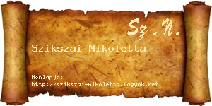 Szikszai Nikoletta névjegykártya